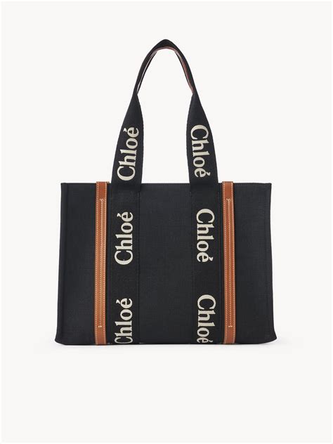 chloe black ribbon|chloe woody tote bags.